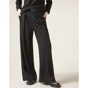 Calzedonia Palazzo Black Pleat Front High Rise Wide Leg Trouser Pant Size Large